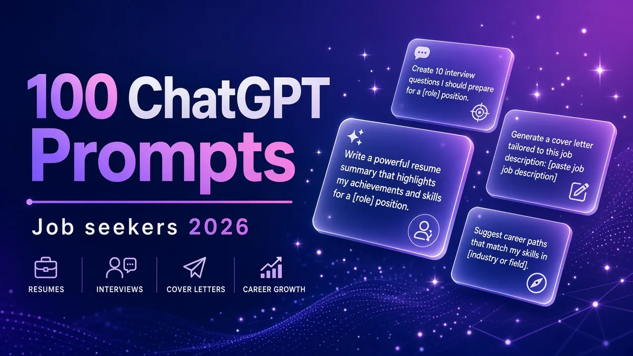 Cover art for the free ChatGPT job seeker prompt pack listing